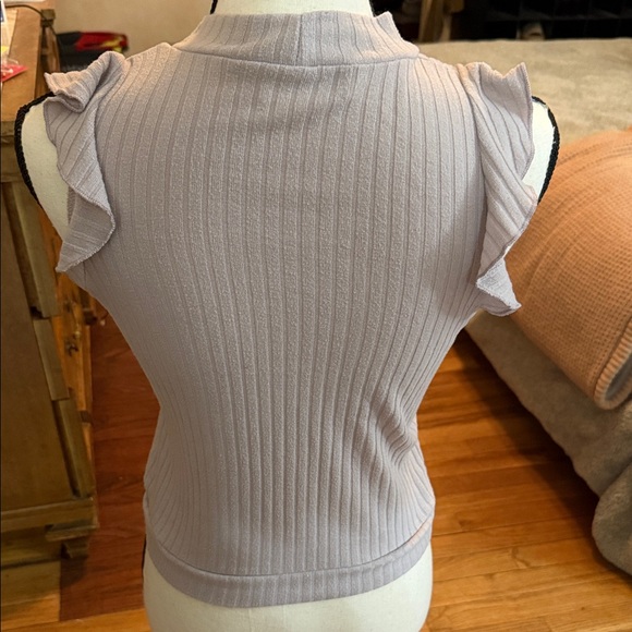 Lavender Field Ruffled Ribbed Tank Top - Light Purple - Picture 5 of 5